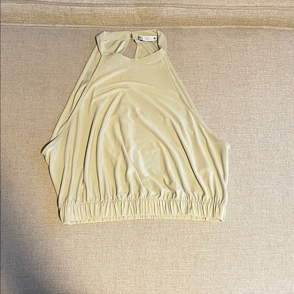 Elegant Lime Cream Halter Top